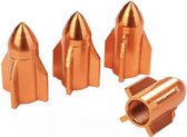 TT-products ventieldoppen Orange Rockets aluminium 4 stuks oranje