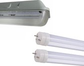 Dubbele waterdichte LED Batten Kit voor T8 150cm IP65 buizen (2150cm T8 50W LED neonbuizen inbegrepen) - Warm wit licht