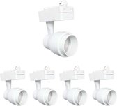 LED-railspot 15W COB met meerdere hoeken eenfasig WIT (set van 5) - Wit licht