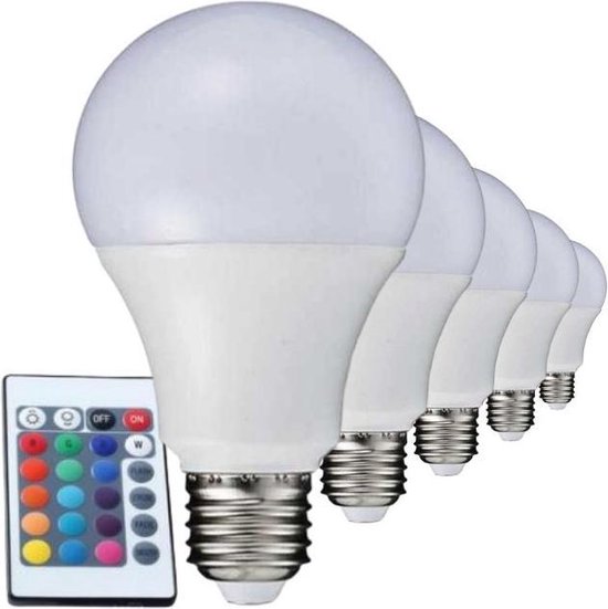 Ampoule LED E27 220V 5W RGB (lot de 5)