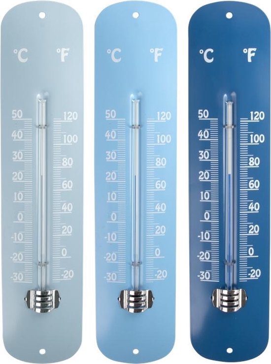bloeden antiek Excursie Esschert Design - Thermometer - Blauw - 50 cm | bol.com