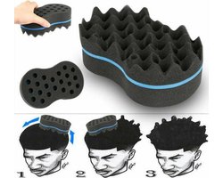 Twist Hair Brush Sponge Wave Barber Hair Brush Afro Locs Curls Double-Side (BIGGER)Tool