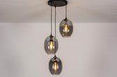 Lumidora Hanglamp 73954 - 3 Lichts - E27 - Zwart - Grijs - Metaal - ⌀ 49 cm