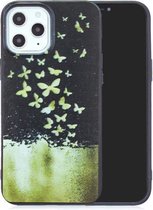 Voor iPhone 12/12 Pro Painted Pattern Soft TPU Case (Gold Butterflies)