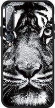 Voor Xiaomi MI 10 Pro patroon afdrukken reliëf TPU mobiele hoes (witte tijger)