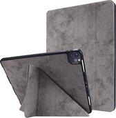 Voor iPad Pro 12,9 inch 2020 Marmer Stijl Doek Textuur Horizontale Vervorming Flip Leren Case met Houder & Pen Slot (Grijs)