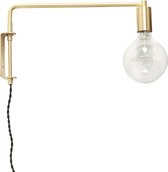 HÜBSCH INTERIOR - Messing wandlamp met Globe LED gloeilamp - 41x5xh24cm