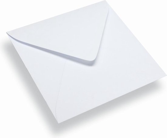 50 enveloppes carrées de Luxe - 15x15cm - Wit - 110 grammes