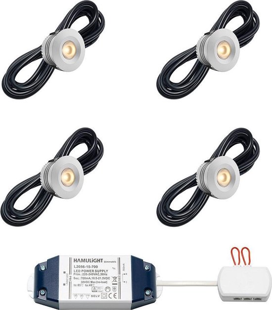 Greenclick Led-inbouwspots, 230 V, 9 W, 720 lumen, dimbaar, 11 mm, ultra platte inbouwverlichting met transformator, IP44, voor badkamer, keuken, woonkamer, warmwit, 3000 K, rond paneel, 5 stuks