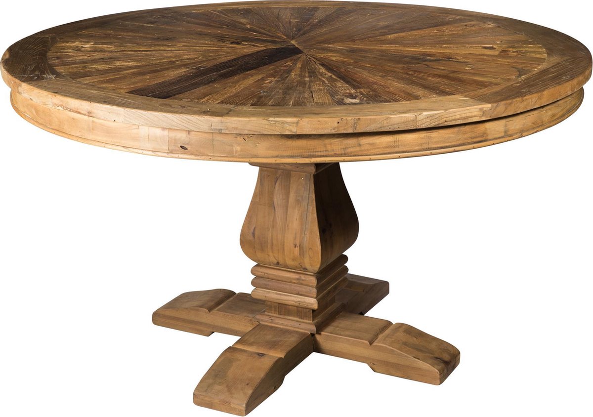 PTMD iepen houten tafel 135cm rond bruin