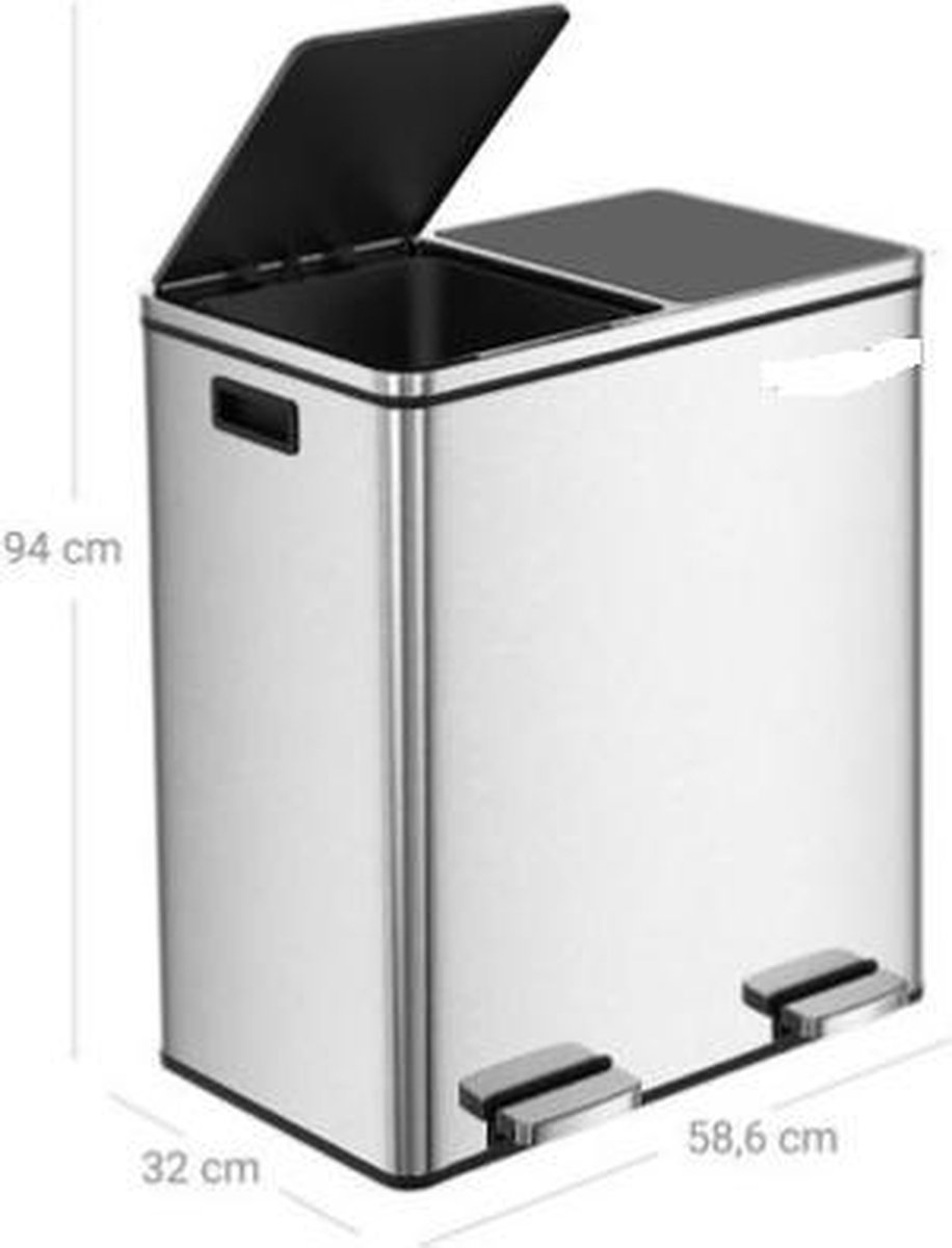 CURVER - Afvalbak 40L | Pedaalemmer | Afvalsortering 3 compartimenten CURVER - Afvalbak 40L | Pedaalemmer | Afvalsortering 3 compartimenten