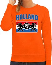 Oranje fan sweater voor dames - Holland met een Nederlands wapen - Nederland supporter - EK/ WK trui / outfit M