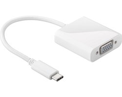 USB C naar VGA adapter kabel USB Type C voor o.a. Macbook / Chromebook / Acer / Dell / HP / Lenovo Wit