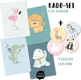 Ansichtkaarten met stickers combinatie 'Boho'