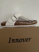Teen slippers/sandalen heren - wit - maat - 42