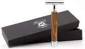 Dubbele rand scheren scheermes staal en hout scheerapparaat in geschenkverpakking Zero waste Levensstijl herbruikbaar voor mannen en vrouwen (DE Safety Razor)