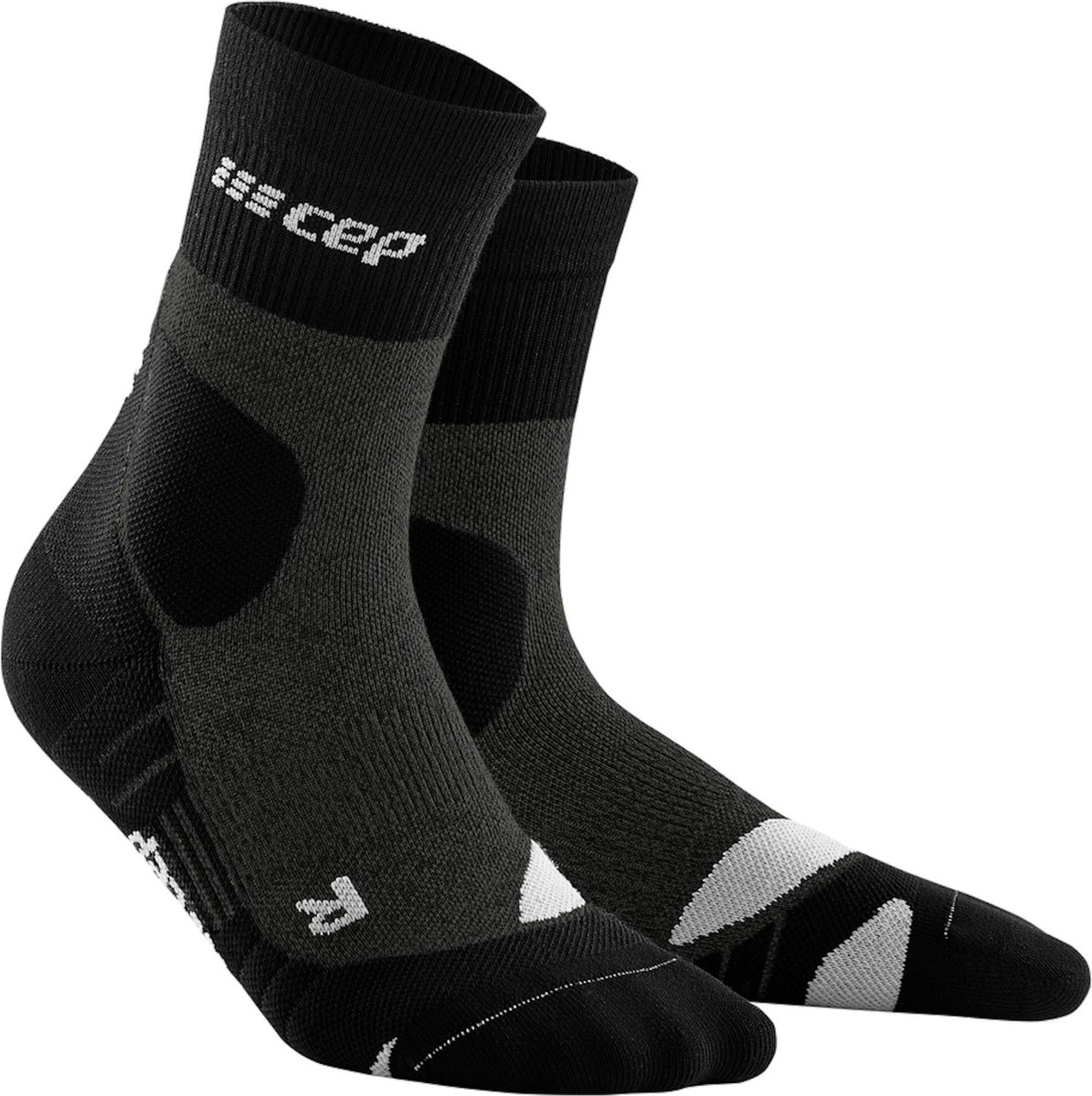 CEP Hiking Merino Mid-Cut Compressie – Dames 34-37 Donkergrijs/lichtgrijs