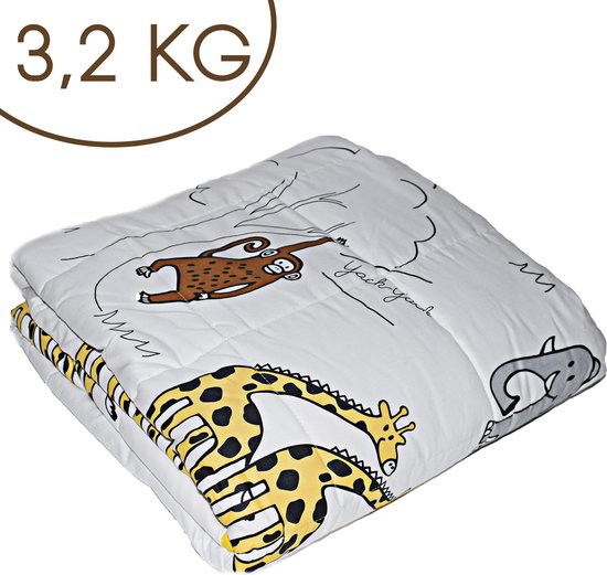 Lamiver Verzwaringsdeken - Verzwaringsdeken Kind - Weighted Blanket - Verzwaarde Deken - 3,2kg - 100 x 150cm