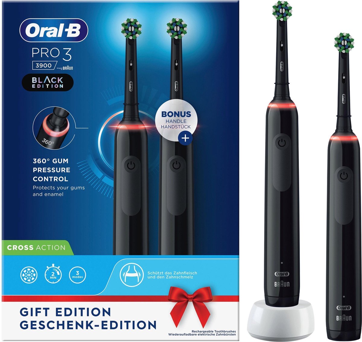Oral-B Pro 3 - 3900 - Brosses À Dents Électriques Noires | bol.com