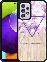 Hardcase Hoesje Geschikt voor Samsung Galaxy A52 Color Paint Wood Art