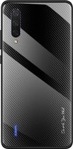 Voor Xiaomi CC9 / A3 Lite Texture Gradient Glass-beschermhoes (zwart)