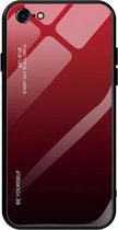 Voor iPhone SE 2020/8/7 Gradient Color Glass Case (rood)
