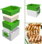 Tofupers - 3-delige Tofu pers - Vegan Tofu press – Vegetarisch keukengerei – Vegan – Vega – Vegetariër