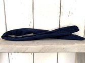 MixG | Haarband met ijzerdraad - Suedelook - Donkerblauw| 85 cm