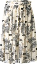 Dames plisse rok bloem touwtjes off white antraciet kort | Maat Onze size (XS-XL)