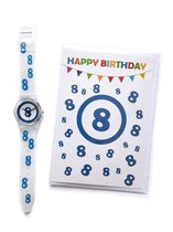 Verjaardag Horloge 8 Jaar - Happy Birthday Watch + Wenskaart 8 Jaar