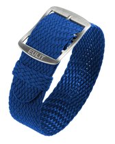 EULIT horlogeband - perlon - 18 mm - blauw - metalen gesp