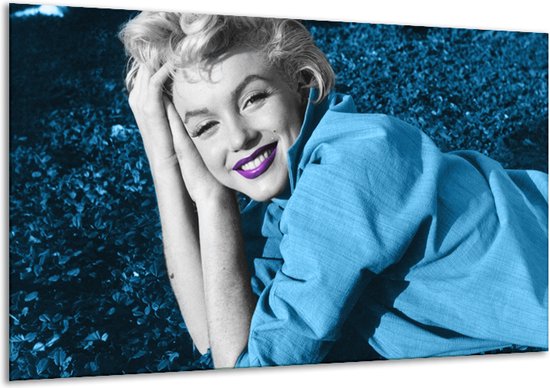Peinture | Peinture sur toile Marilyn Monroe | Bleu, violet, gris | 120x70cm 1Hatch | Tirage photo sur toile
