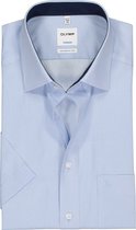 OLYMP Tendenz modern fit overhemd - korte mouw - lichtblauw mini dessin (contrast) - Strijkvriendelijk - Boordmaat: 44
