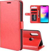 R64 textuur enkele vouw horizontale flip lederen case voor LG W10, met houder & kaartsleuven & portemonnee (rood)