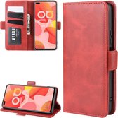Voor Huawei Nova 6 5G Dual-side magnetische gesp horizontale flip lederen tas met houder & kaartsleuven & portemonnee (rood)