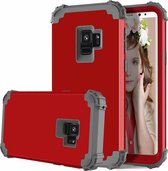 Voor Galaxy S9 Dropproof 3 in 1 No Gap in the Middle siliconen hoes beschermhoes (rood)