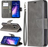 Voor huawei mate 30 pro retro lamsvel textuur pure kleur horizontale flip pu lederen case met houder & kaartsleuven & portemonnee & lanyard (grijs)