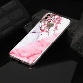 Voor Huawei Honor 8C Marble Pattern Soft TPU beschermhoes (Plum Blossom)