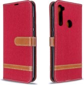 Voor Xiaomi CC9 Pro / Note 10 / Note 10 Pro Kleurafstemming Denim Texture Horizontaal Flip PU lederen tas met houder & kaartsleuven & portemonnee & lanyard (rood)