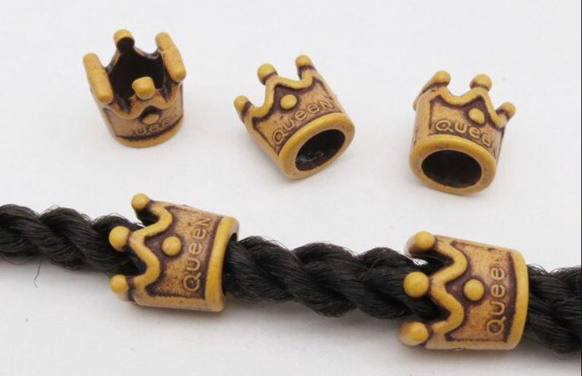 Haar kralen - hair beads - beads for braids - dreadlocks - beads - queen 10 stuks