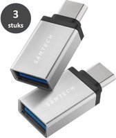 SAMTECH USB 3.0 (Type A) naar USB C Adapter - OTG Converter - Geschikt voor Apple MacBook Pro/Air, Samsung, Dell, Chromebook, Windows en meer - 3-stuks Zilver