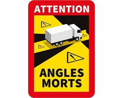 Pickup dode hoek sticker vrachtwagen 2 stuks - 170x250 mm - Angles Morts Transport de Marchandises vinyle adhesif 2 pcs