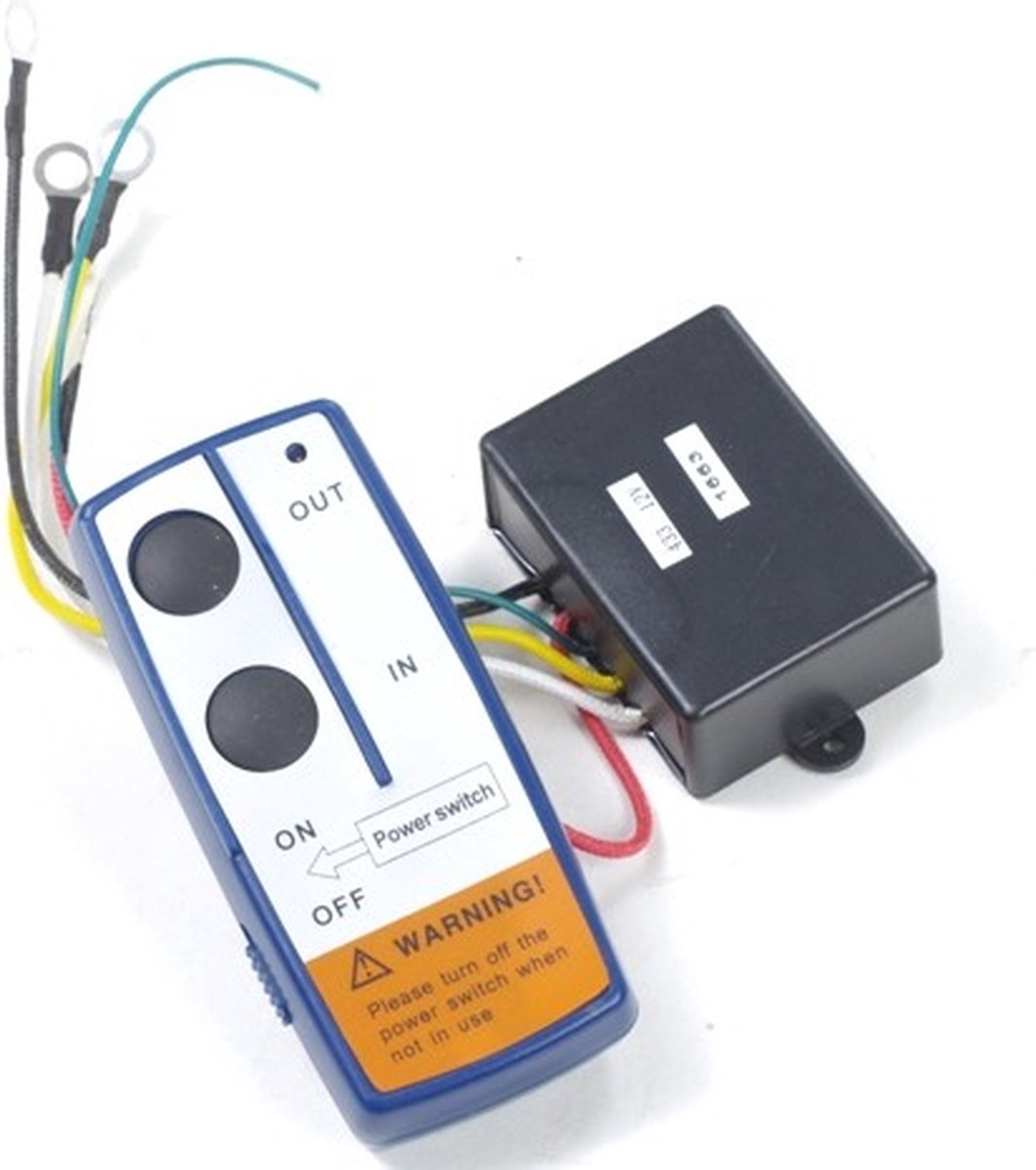 Draadloze bediening voor 12V lier.