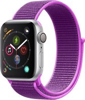 Nylon watch bandje - Paars - 38/40mm - M/L - Series 1 2 3 4 5 6 SE - Geschikt voor Apple Watch