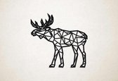 Wanddecoratie - Eland - XS - 25x26cm - Zwart - muurdecoratie - Line Art