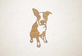 Wanddecoratie - Hond - Staffordshire Terrier 3 - XS - 29x17cm - Eiken - muurdecoratie - Line Art