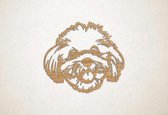 Wanddecoratie - Hond - Malteser - M - 60x67cm - Eiken - muurdecoratie - Line Art