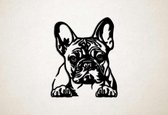Wanddecoratie - Hond - Franse Bulldog 3 - M - 73x60cm - Zwart - muurdecoratie - Line Art