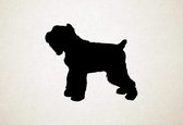 Silhouette hond - Black Russian Terrier - Zwarte Russische Terriër - M - 60x71cm - Zwart - wanddecoratie