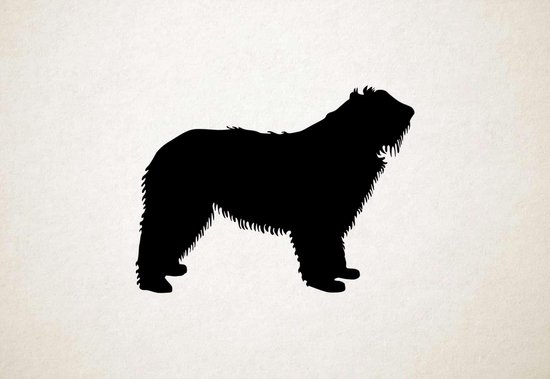 Silhouette hond - Mioritic - L - 75x101cm - Zwart - wanddecoratie